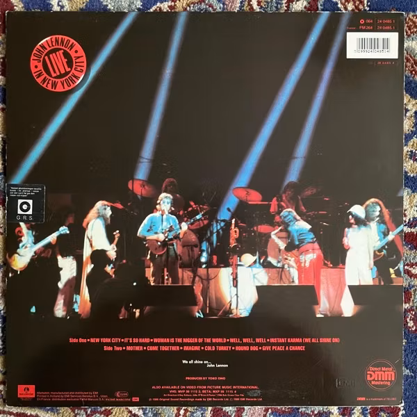 JOHN LENNON Live In New York City (Parlophone - Europe original) (VG/VG-) LP