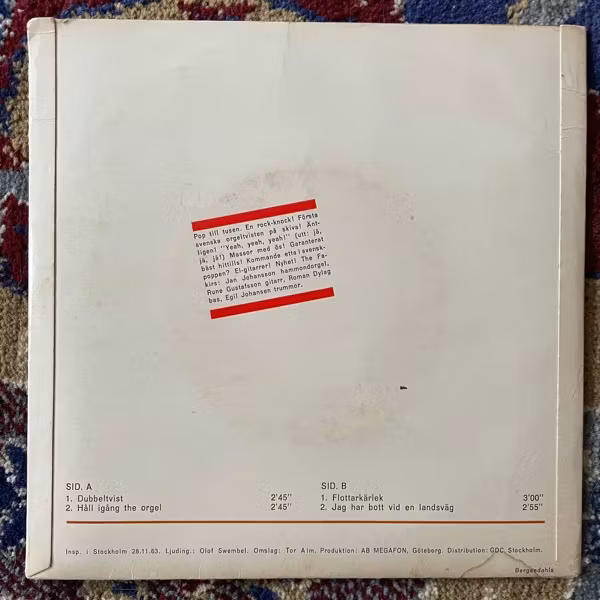 JAN JOHANSSON HAMMONDORGEL Orgeltvist (Megafon - Sweden original) (VG/G) 7"