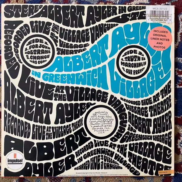 ALBERT AYLER In Greenwich Village (MCA - USA 1989 reissue) (EX) LP