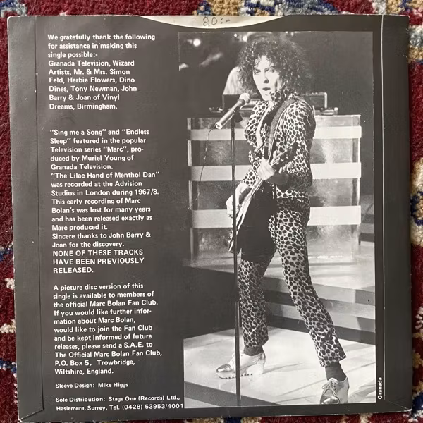 MARC BOLAN Return Of The Electric Warrior (Rarn - UK original) (VG+) 7"