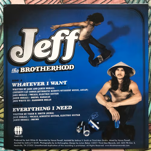 JEFF THE BROTHERHOOD Whatever I Want (Third Man - USA original) (VG+/EX) 7"