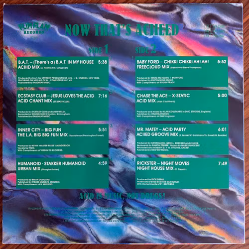 VARIOUS Now That's Aciieed (Flim Flam - Germany original) (VG+) LP