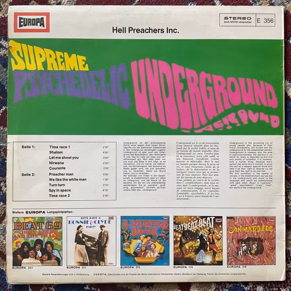 HELL PREACHERS INC. Supreme Psychedelic Underground (Europa - Germany original) (VG/VG-) LP