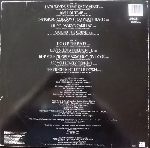 MINK DeVILLE Where Angels Fear To Tread (Atlantic - Scandinavia original) (VG/VG+) LP