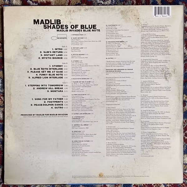 MADLIB Shades Of Blue (Madlib Invades Blue Note) (Stones Throw - 2008 reissue) (EX) 2LP