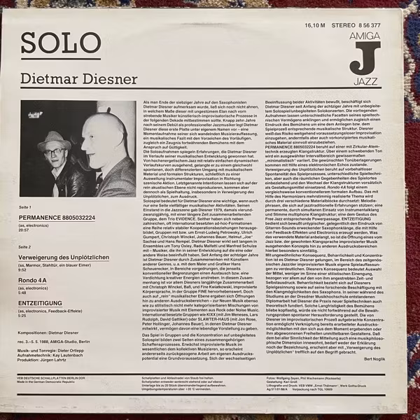 DIETMAR DIESNER Solo (AMIGA - Germany original) (VG/VG+) LP