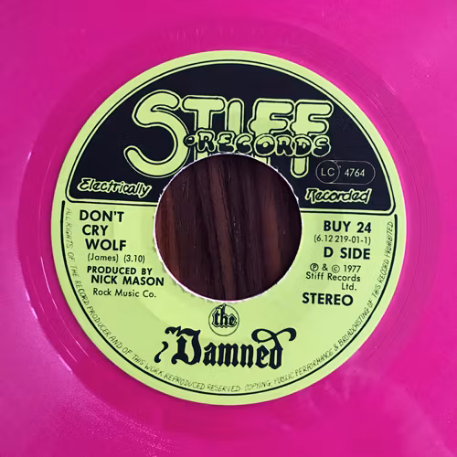 DAMNED, the Don't Cry Wolf (Pink vinyl) (Stiff - UK original) (VG/VG+) 7"