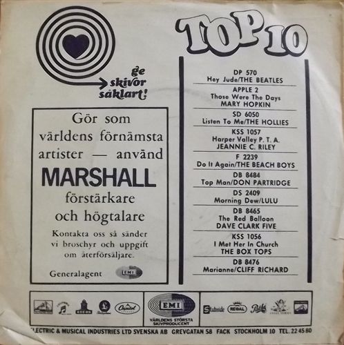 SUPREMES, the Love Child (Tamla Motown - Sweden original) (VG-/VG) 7"