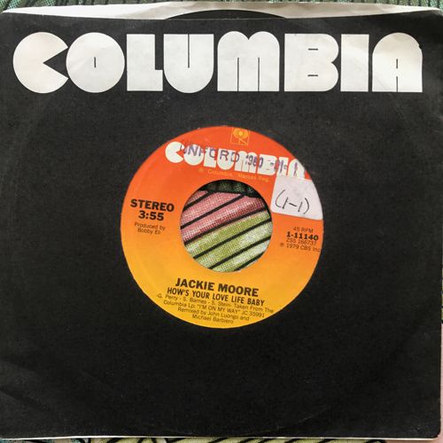 JACKIE MOORE How Is Your Love Life Baby (Columbia - USA original) (VG+) 7"