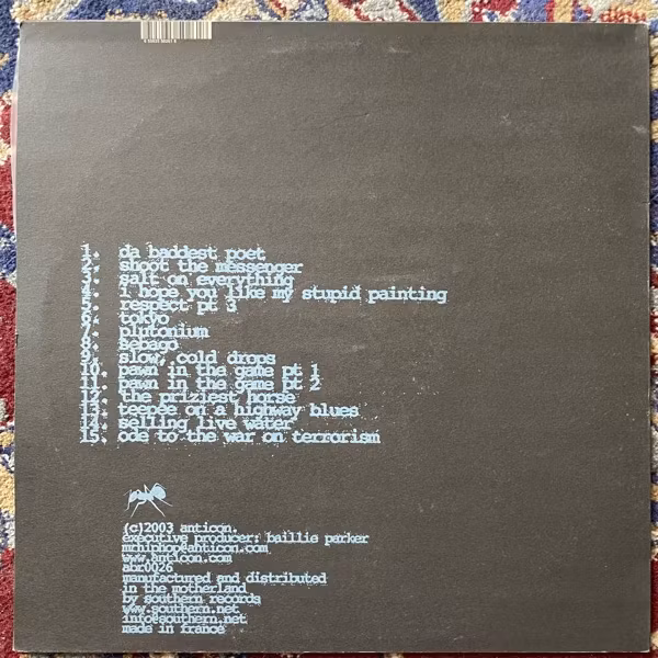 SOLE Selling Live Water (Anticon - Europe original) (VG+/EX) 2LP