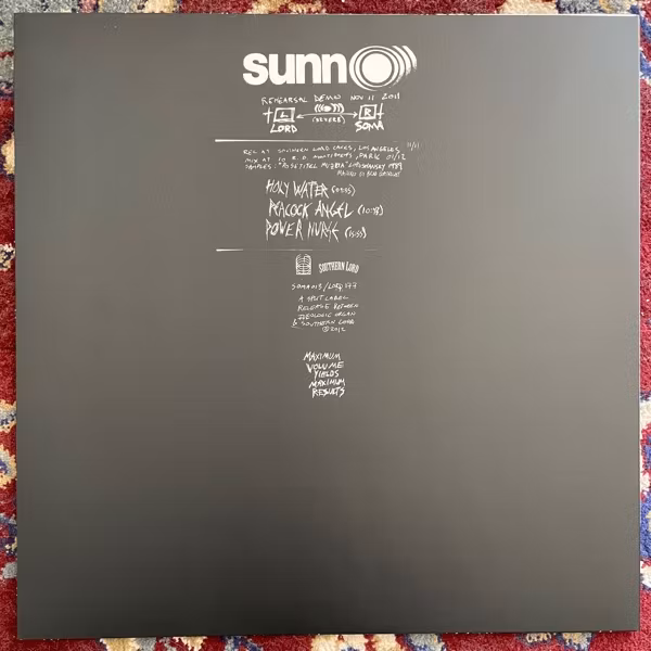 SUNN O))) Rehearsal Demo Nov 11 2011 (Southern Lord - USA original) (NM) LP