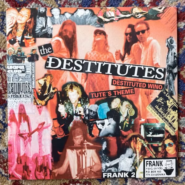 DESTITUTES, the / THE LET'S GO'S Split (Orange vinyl) (Frank - Sweden original) (EX/VG+) 7"