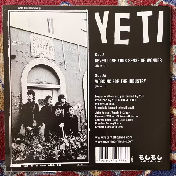 YETI Never Lose Your Sense Of Wonder (Moshi Moshi - UK original) (EX) 7"