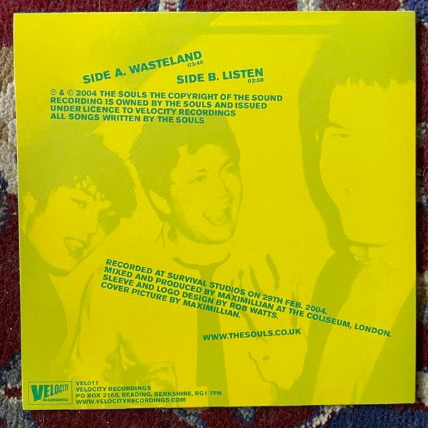 SOULS, the Wasteland (White vinyl) (Velocity - UK original) (NM/EX) 7"