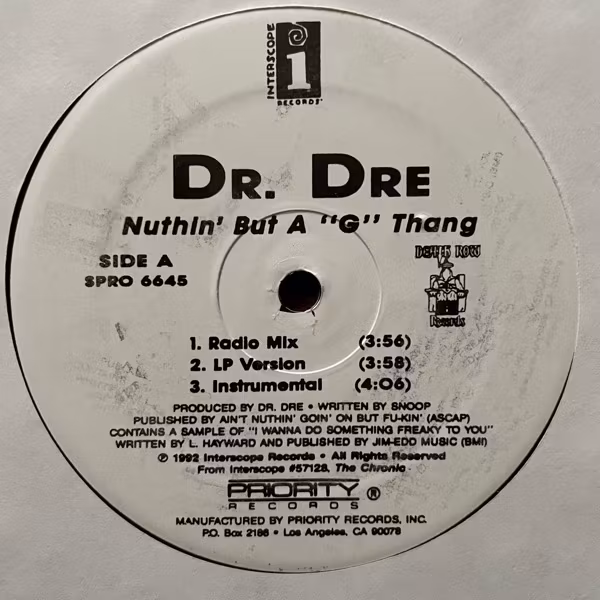 DR. DRE Nuthin' But A 'G' Thang (Priority - USA reissue) (VG) 12"