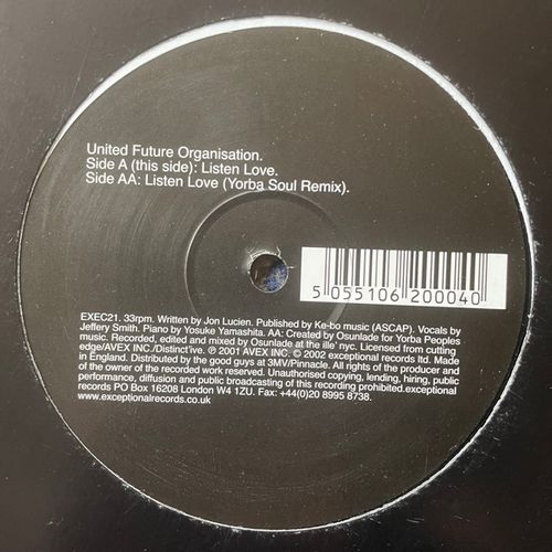 UNITED FUTURE ORGANIZATION Listen Love (Exceptional - UK original) (VG/VG+) 12"