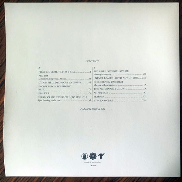 BLITZKRIEG BABY Porcus Norvegicus (Cloister - USA original) (NEW) LP