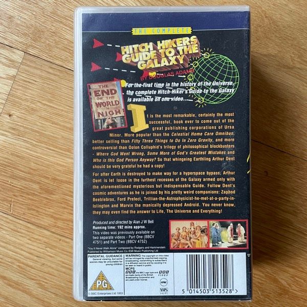 HITCHHIKERS GUIDE TO THE GALAXY (BBC - UK original) (VG+) 2xVHS