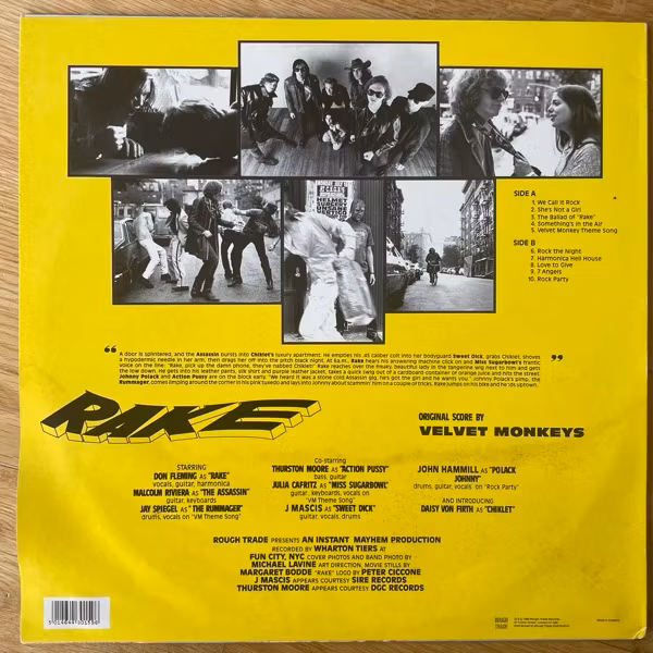 VELVET MONKEYS, the Rake (Rough Trade - UK original) (VG/VG+) LP