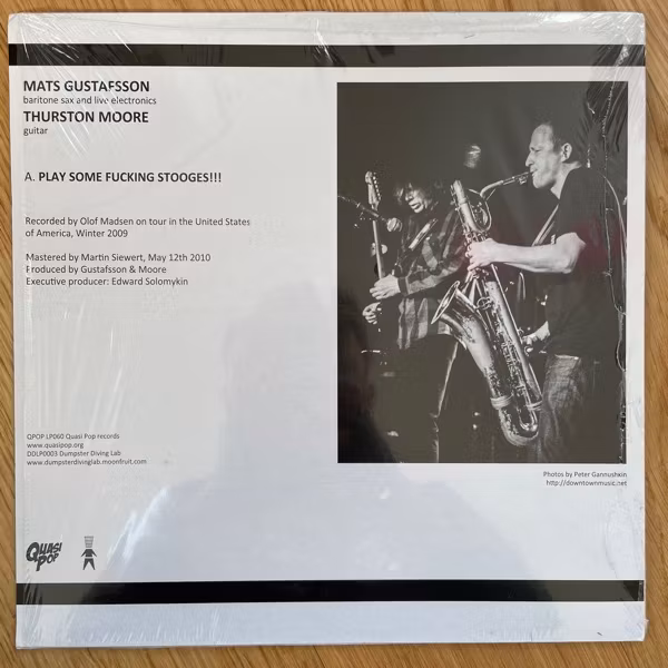 MATS GUSTAFSSON, THURSTON MOORE Play Some Fucking Stooges (Quasi Pop - Ukraine original) (EX/NM) LP