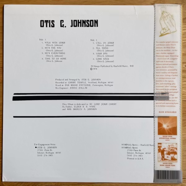 OTIS G JOHNSON Everything - God Is Love 78 (Numero Group - USA reissue) (EX) LP