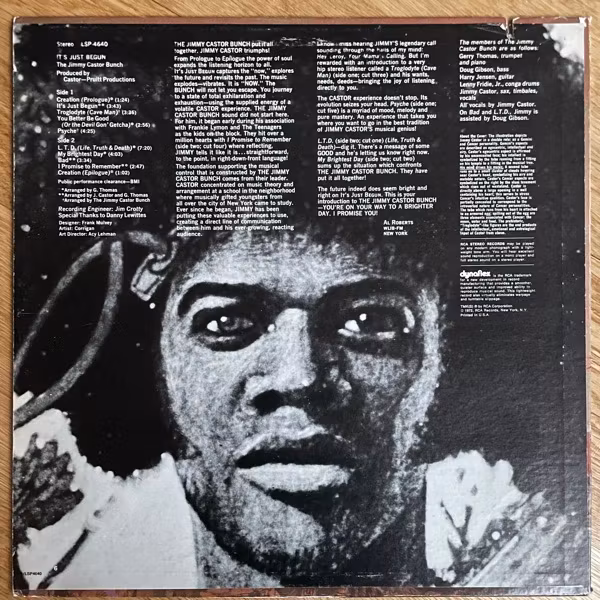 JIMMY CASTOR BUNCH, the It's Just Begun (RCA - USA original) (VG/VG+) LP