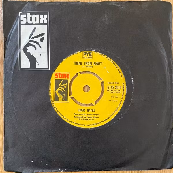 SOUNDTRACK Isaac Hayes – Theme From Shaft (Stax - UK 1974 reissue) (VG-/VG+) 7"