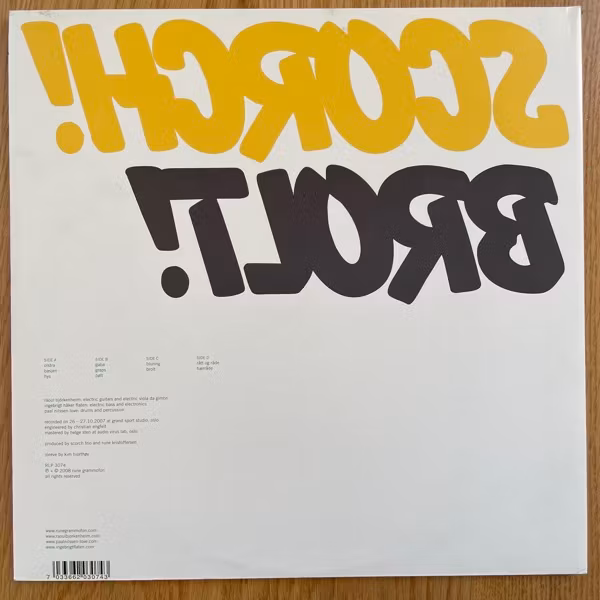 SCORCH TRIO Brolt (Rune Grammofon - Norway original) (EX) 2LP