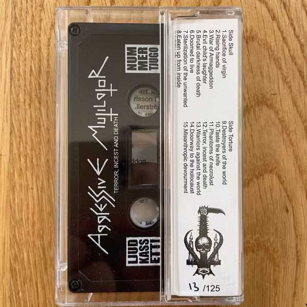 AGGRESSIVE MUTILATOR Terror, Incest And Death (Ljudkassett! - Sweden original) (NM) TAPE