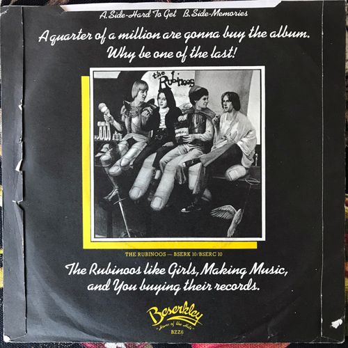 RUBINOOS, the Hard To Get (Beserkley - UK original) (VG/VG+) 7"