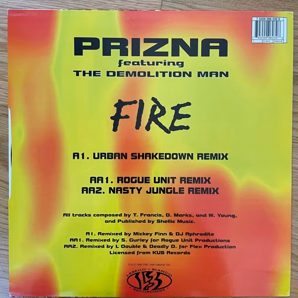 PRIZNA FEATURING THE DEMOLITION MAN Fire (Labello Blanco - UK original) (VG+) 12"