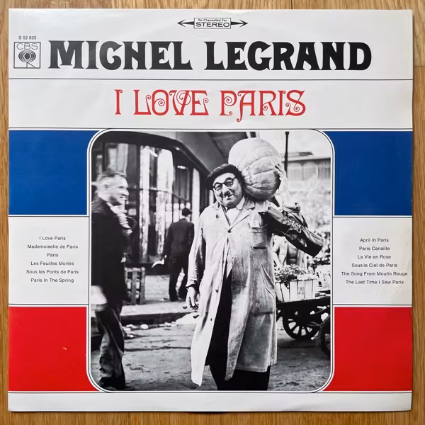 MICHEL LEGRAND I Love Paris (CBS - Germany reissue) (VG+) LP