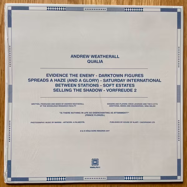 ANDREW WEATHERALL Qualia (Höga Nord - Sweden original) (EX) 2LP
