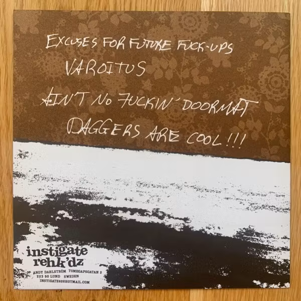 IMPERIAL LEATHER Excuses For Future Fuck-Ups (Instigate - Sweden original) (EX) 7"