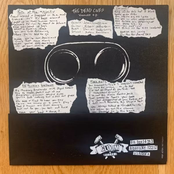 DEAD ONES, the Vanmakt (White vinyl. Silk screened sleeve) (Gloom - USA original) (EX) 7"