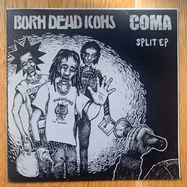 BORN DEAD ICONS / COMA Split (Busted Heads - Sweden original) (EX/NM) 7"