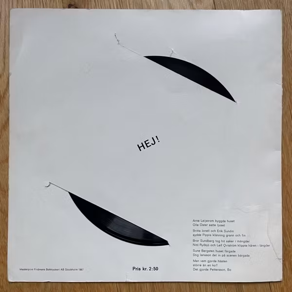 SOUNDTRACK Christer Boustedt, Lars Werner - Pippi Långstrump (No label - Sweden original) (VG-/VG) FLEXI 7"