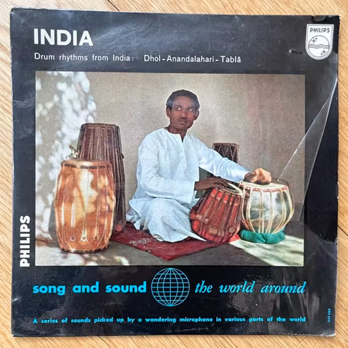 UNKNOWN ARTIST Drums Rhythms From India (Philips - Holland original) (VG/VG+) 7"