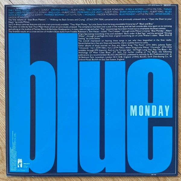 VARIOUS Blue Monday - The Stax Blues Masters Volume 2 (Stax - UK original) (EX) LP