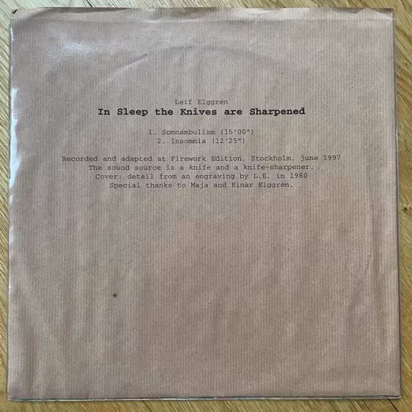 LEIF ELGGREN In Sleep The Knives Are Sharpened (Some - Iceland original) (EX) 10"
