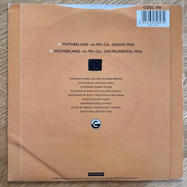 TRIBAL HOUSE Motherland -A-FRI-CA (Cooltempo - UK original) (VG/VG+) 7"