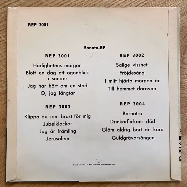 ERLAND DAHLGREN Härlighetens Morgon (Sonata - Sweden original) (VG+/VG) 7"