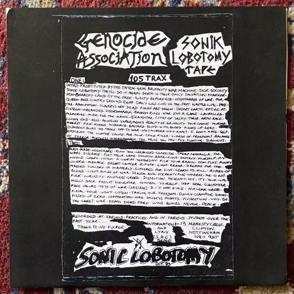 GENOCIDE ASSOCIATION Sonik Lobotomy Tape (No label - Reissue) (EX) 7"