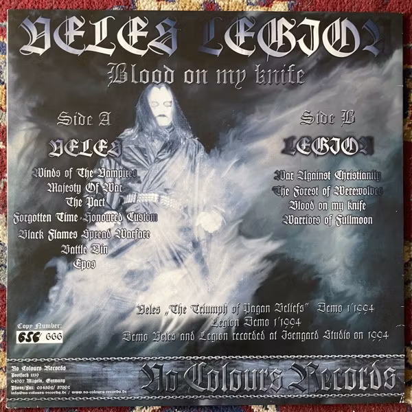 VELES / LEGION Blood On My Knife (No Colours - Germany original) (VG+/EX) LP