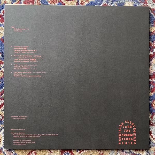 VARG Nordic Flora Series Pt.3, Gore​-​Tex City (Red vinyl) (Northern Electronics - Sweden original) (NM) 2LP