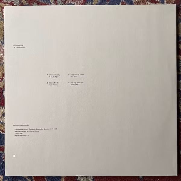 ABDULLA RASHIM A Shell Of Speed (Clear vinyl) (Northern Electronics - Sweden original) (EX/NM) 2LP