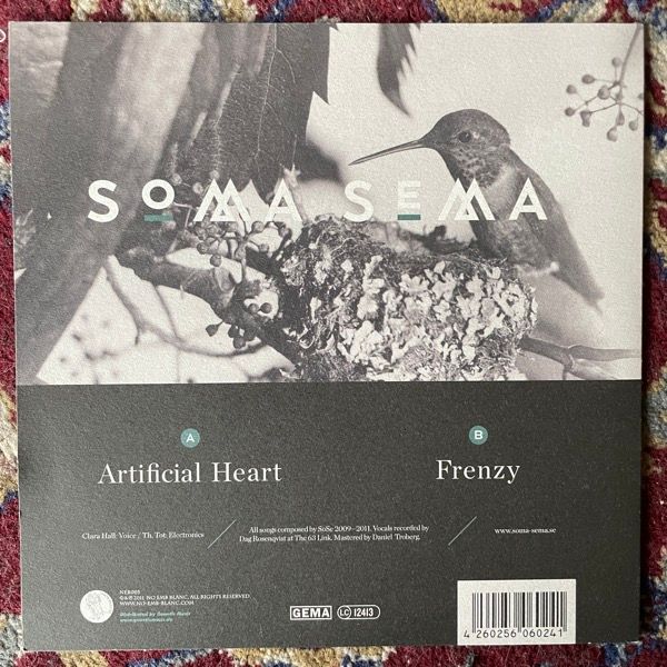 SOMA SEMA Artificial Heart / Frenzy (No Emb Blanc - Germany original) (NM) 7"