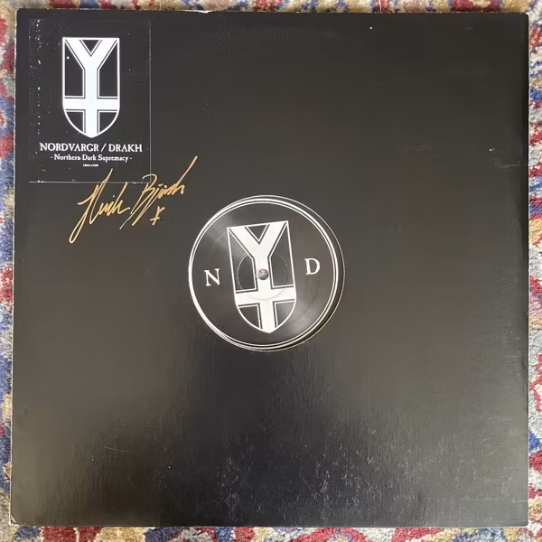 NORDVARGR / DRAKH Northern Dark Supremacy (Signed) (White vinyl) (L.S.D. - USA original) (VG+/NM) LP