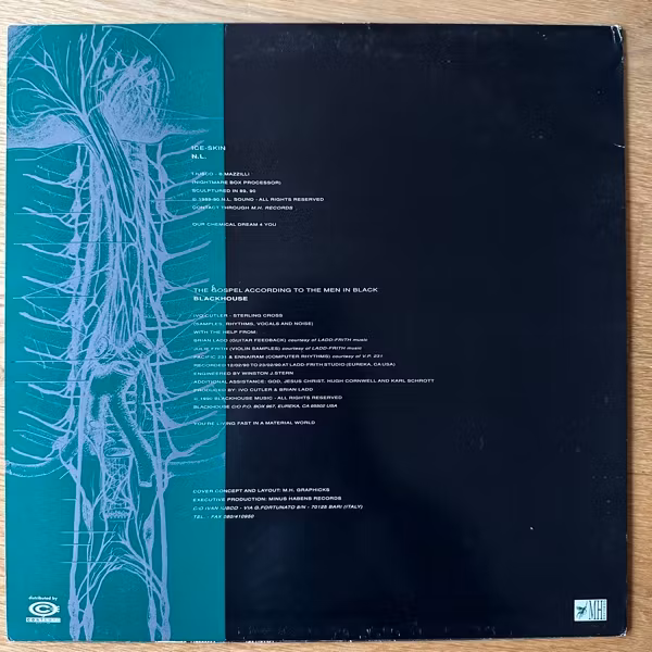 NIGHTMARE LODGE / BLACKHOUSE Ice Skin / The Gospel According To The Men In Black (Minus Habens - Italy original) (VG+/EX) LP
