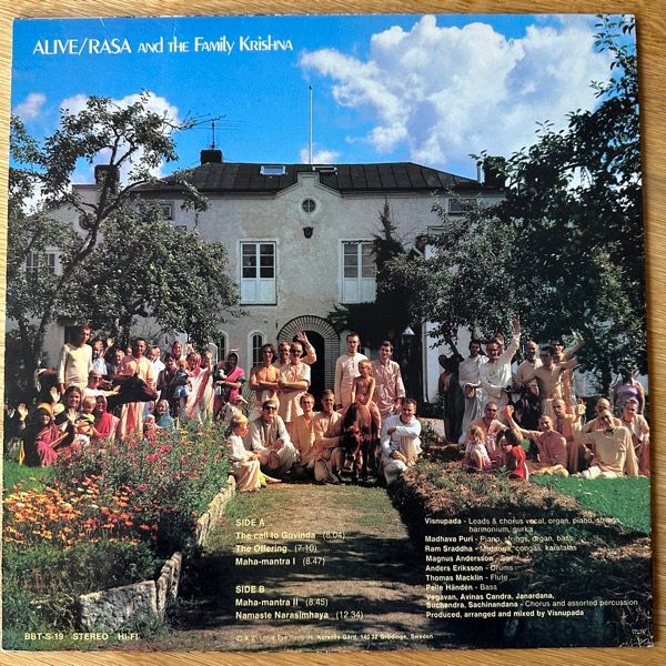 RASA AND THE FAMILY KRISHNA Alive! (Lotus Eye - Sweden original) (VG+) LP